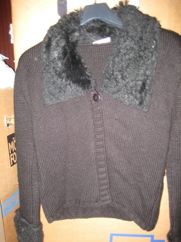 Vintage strickjacke webpelz - vintage,