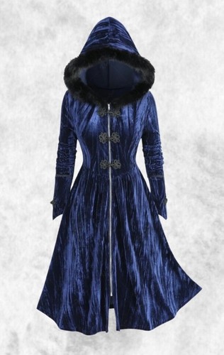 Neu gothic steampunk blau samt - steampunk,
