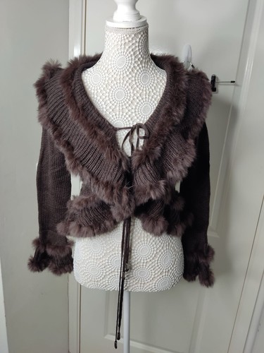 Y2k braun strick bolero - y2k,