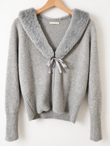 Graue damen cardigan - graue, damen-cardigan