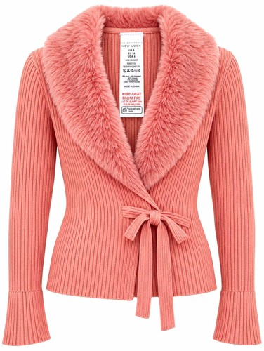 Look rosa gerippte strickjacke - look,