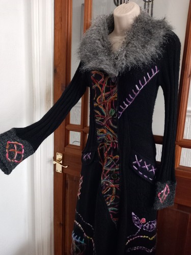 Vintage look wollmix bestickte - vintage,
